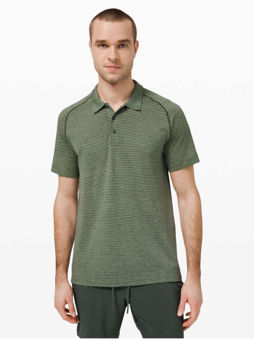 Lululemon Metal Vent Tech Polo 2.0 Wave Fade Rosemary Green Smoked Spruce Medium